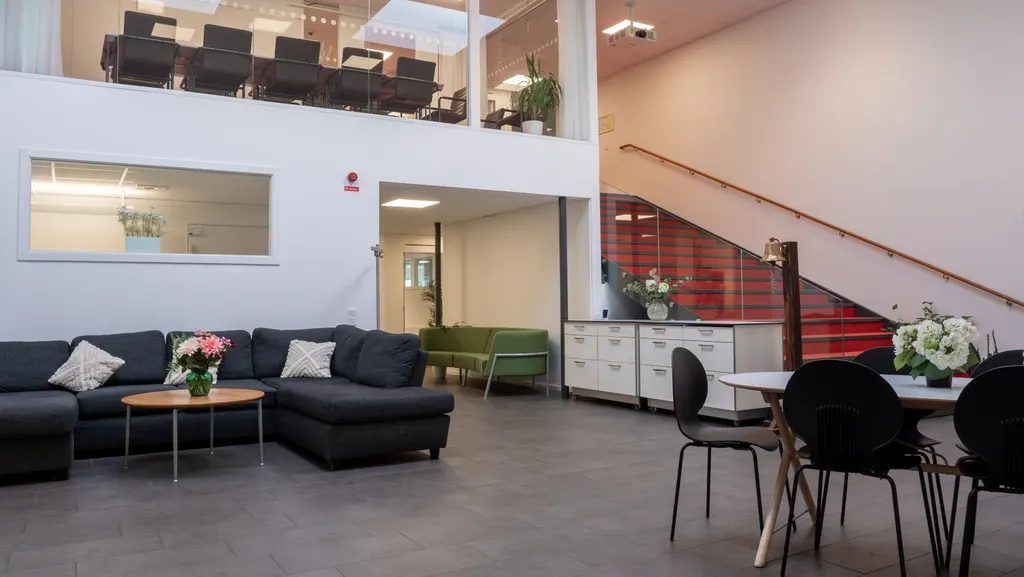 The mezzanine at WeSpace with seating
